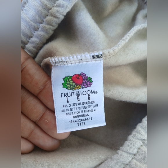 Fruit Of The Loom Cream Color Men Swetpants. Size Large - Picture 4 of 5